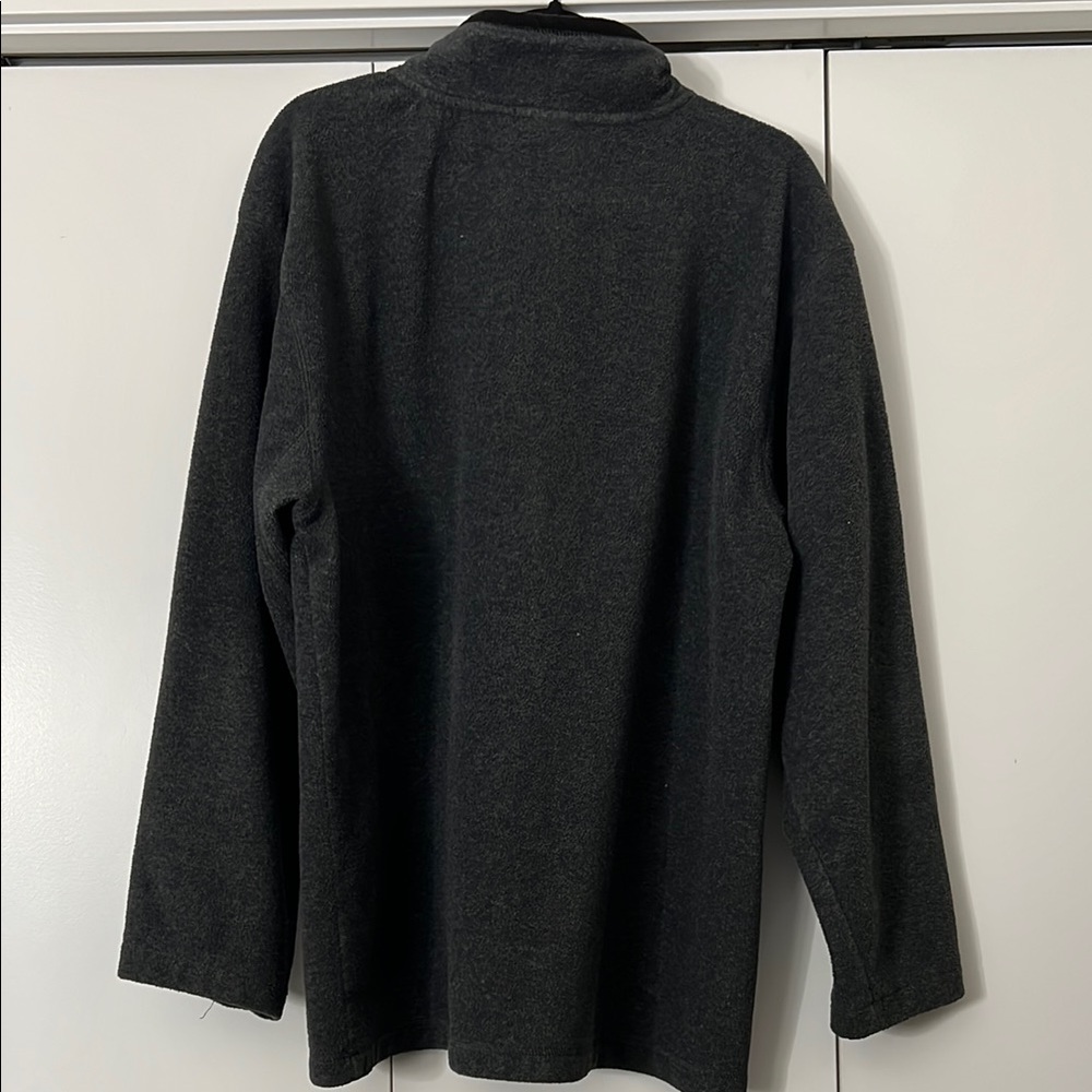 Men's grey Quarter-Zip Sweater Zip Up with black piping Sweatshirt in fleece - Picture 4 of 5